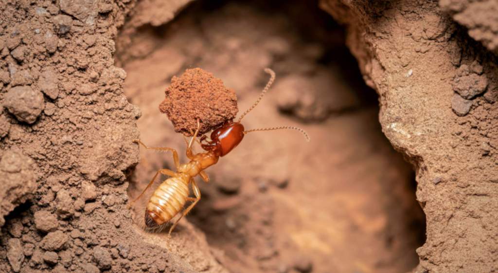 Destructive subterranean termites; professional soil treatments and foundation barriers to protect Portland and Vancouver homes from wood damage.
